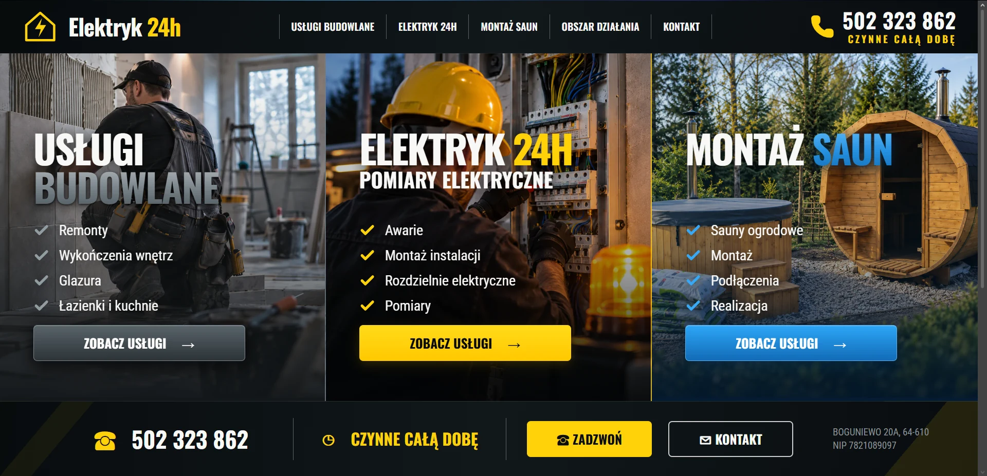 Podgląd strony Elektryk 24h